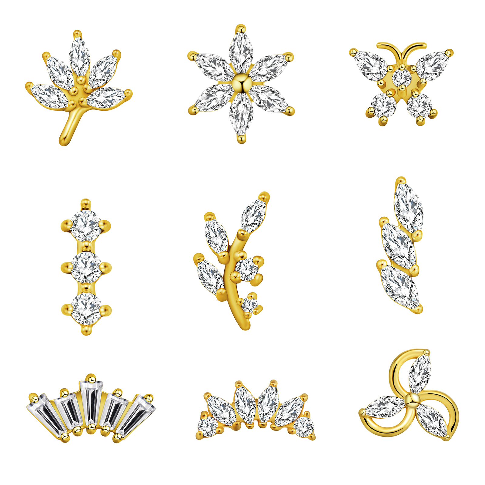 Maple Leaf Labret Piercing Sta - مراجعة Body Jewelry Internally Threaded وسعره