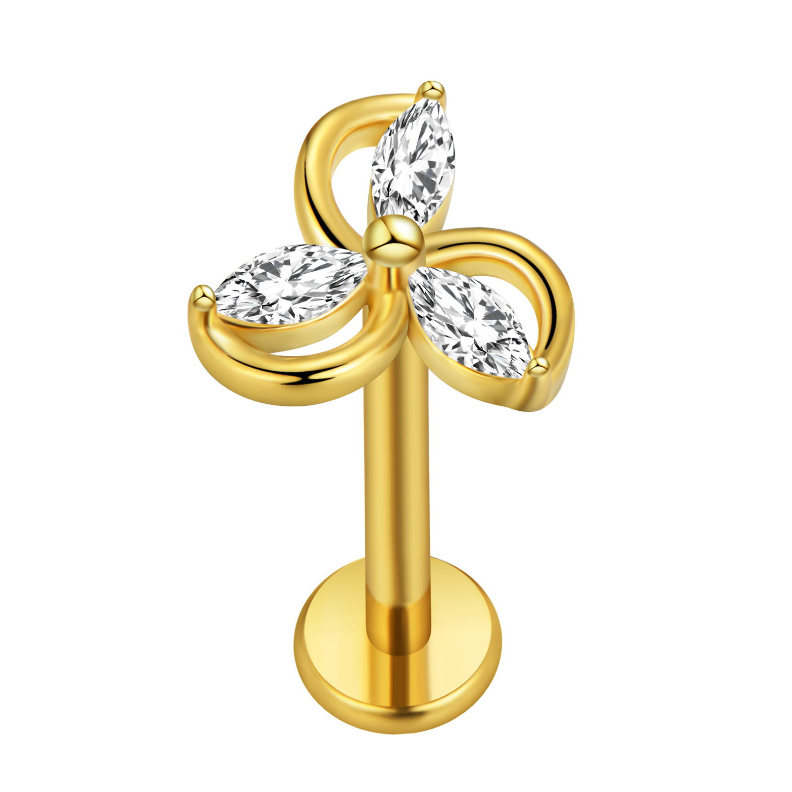 Maple Leaf Labret Piercing Sta - مراجعة Body Jewelry Internally Threaded وسعره