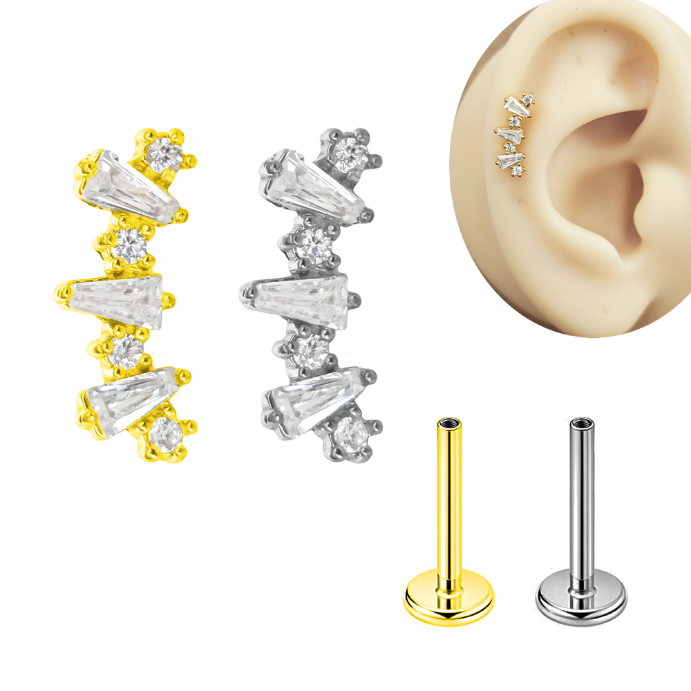 Internal Threaded Cubic Zircon - مراجعة Tragus Flat Back وسعره