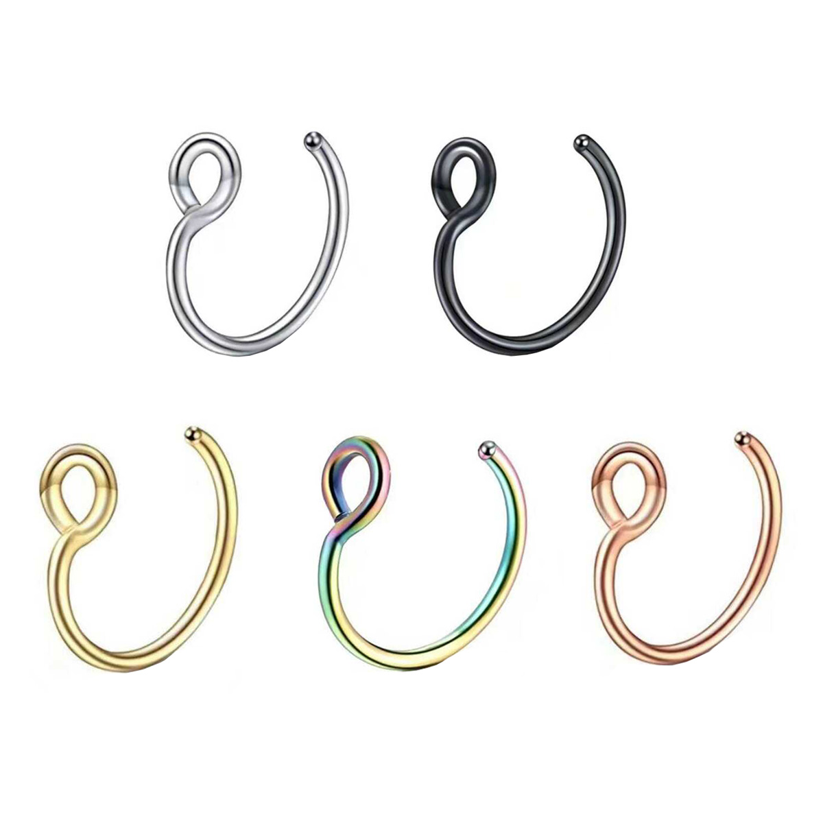 1Pcs Women Fake Piering Nose R - مراجعة Yg Body Jewelry وسعره