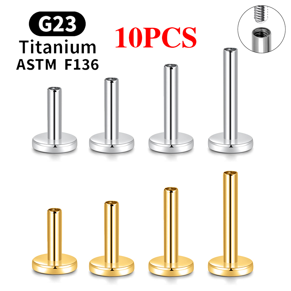 10PCS G23 Titanium Piercing In - مراجعة Body Jewelry Internally Threaded وسعره