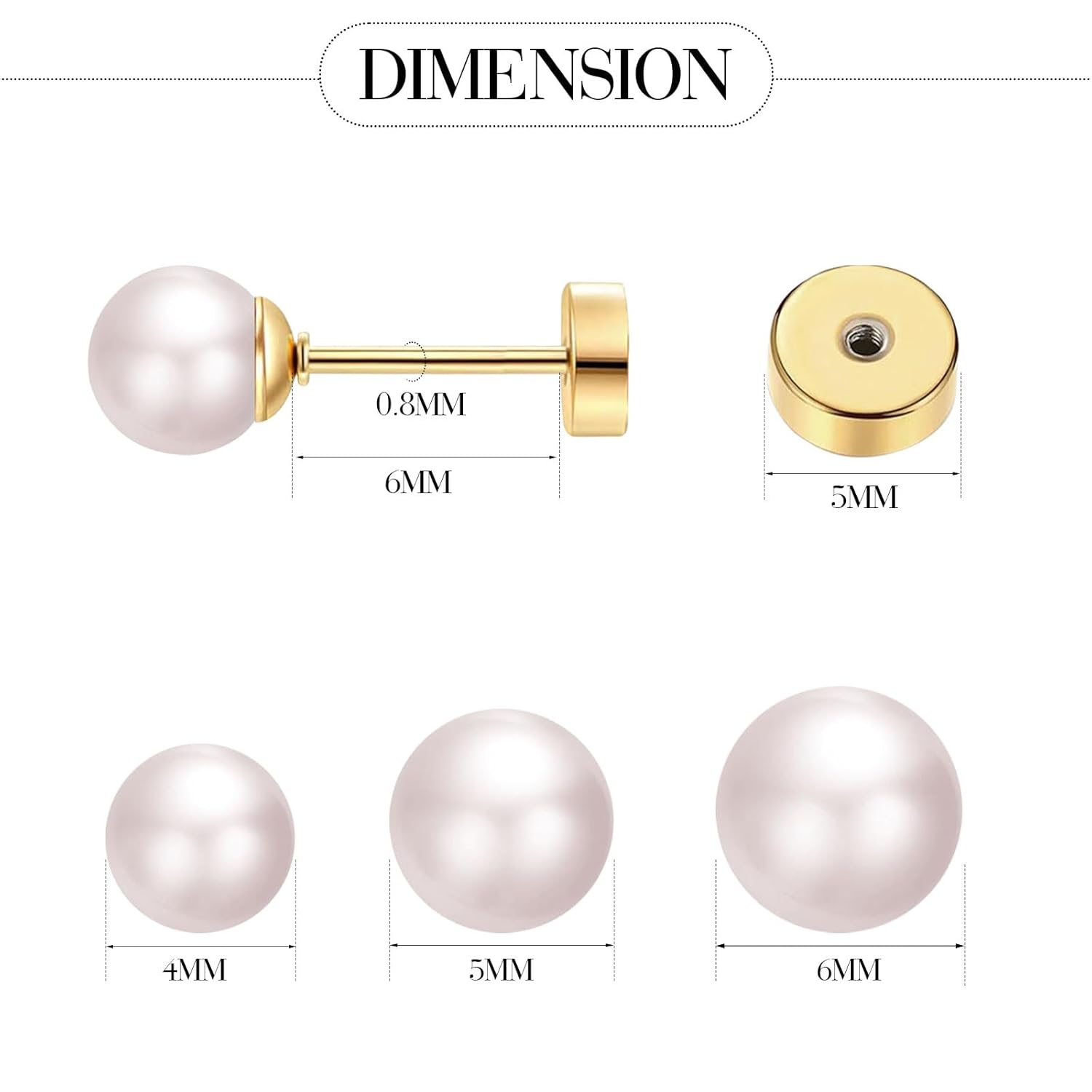 3 Pairs Tiny Pearl Stud Earrin - مراجعة Body Jewelry Flat Back وسعره