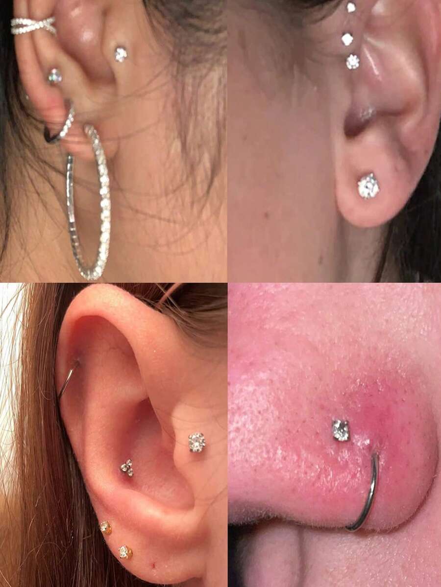 6PCS Stainless Steel Nose Stud - مراجعة Tragus Flat Back وسعره