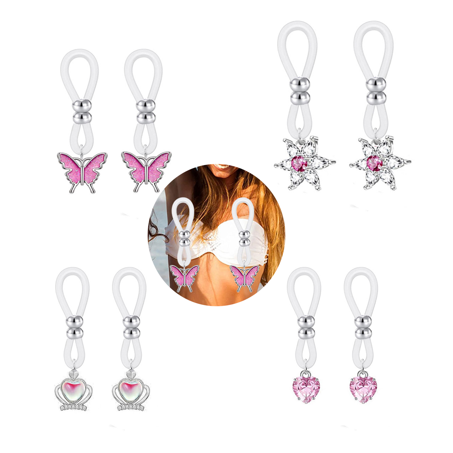 Alloy Silicone Butterfly Heart - مراجعة Body Jewelry And Piercing وسعره