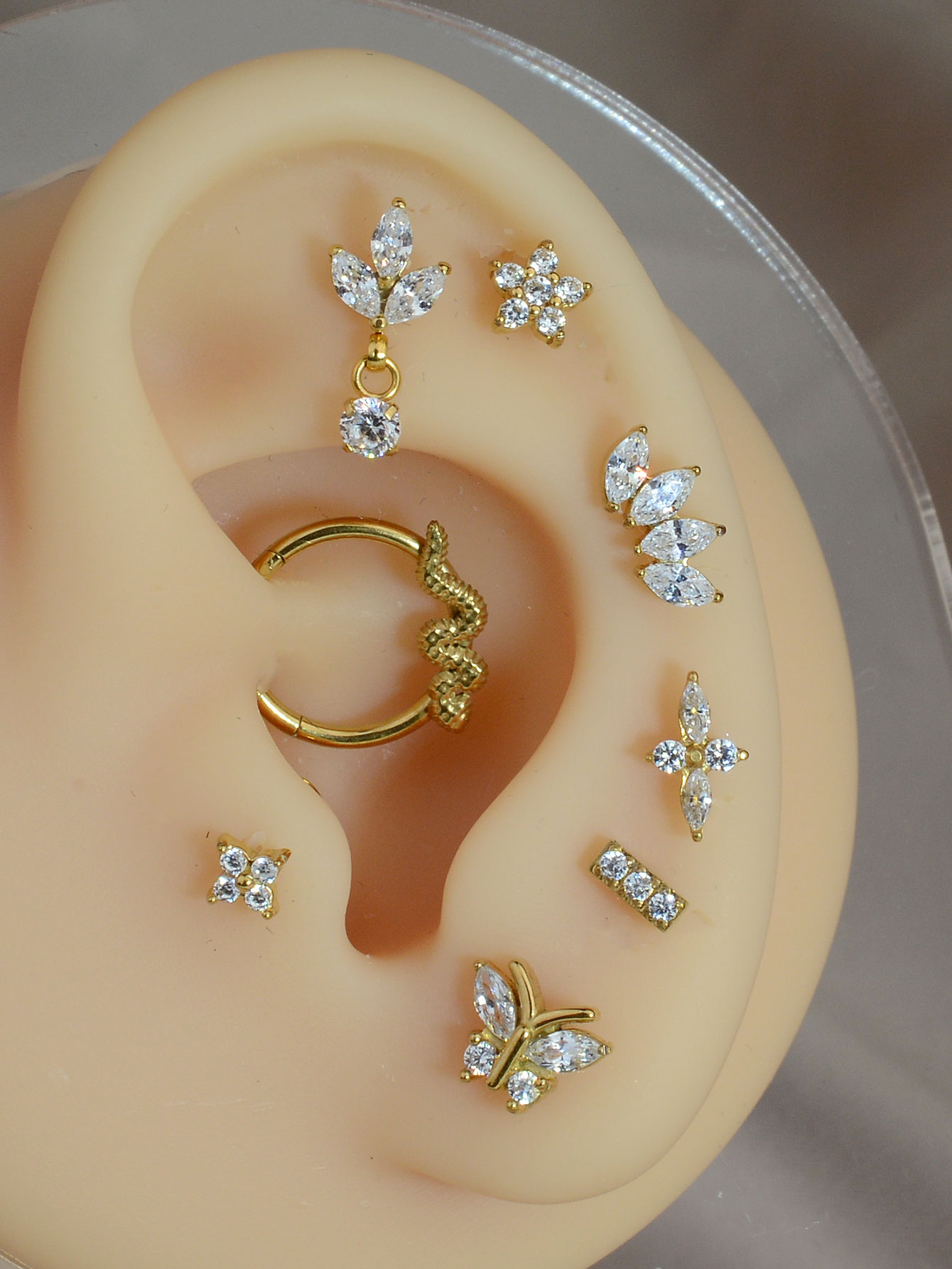 1PC Titanium Stainless Steel E - مراجعة Tragus Flat Back وسعره