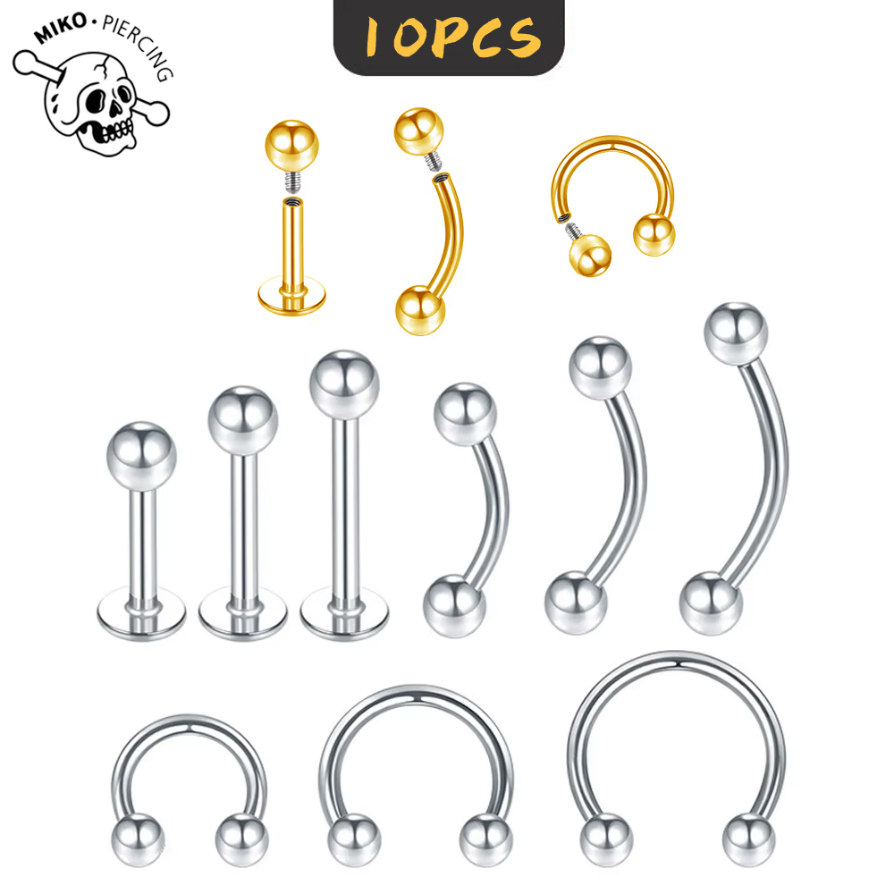 10 Pcs ASTM F136 Titanium Inte - مراجعة Body Jewelry Internally Threaded وسعره