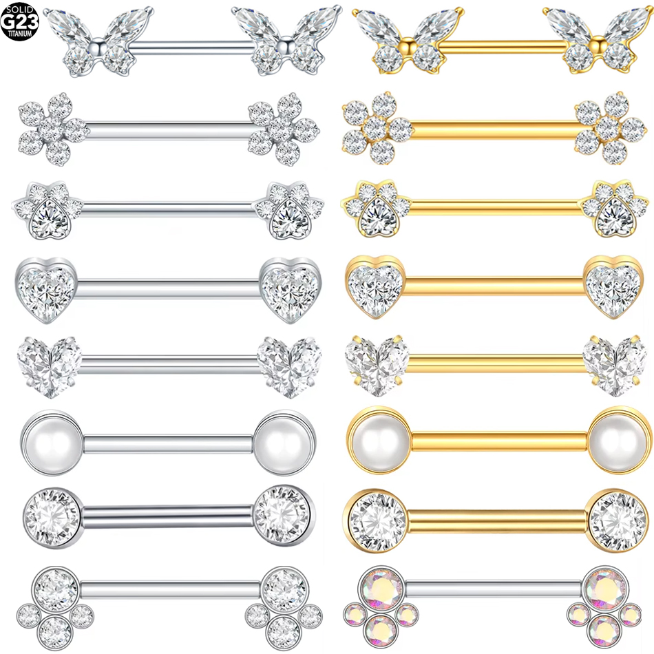 1Pc G23 Titanium Nipple Ring S - مراجعة Body Jewelry Internally Threaded وسعره