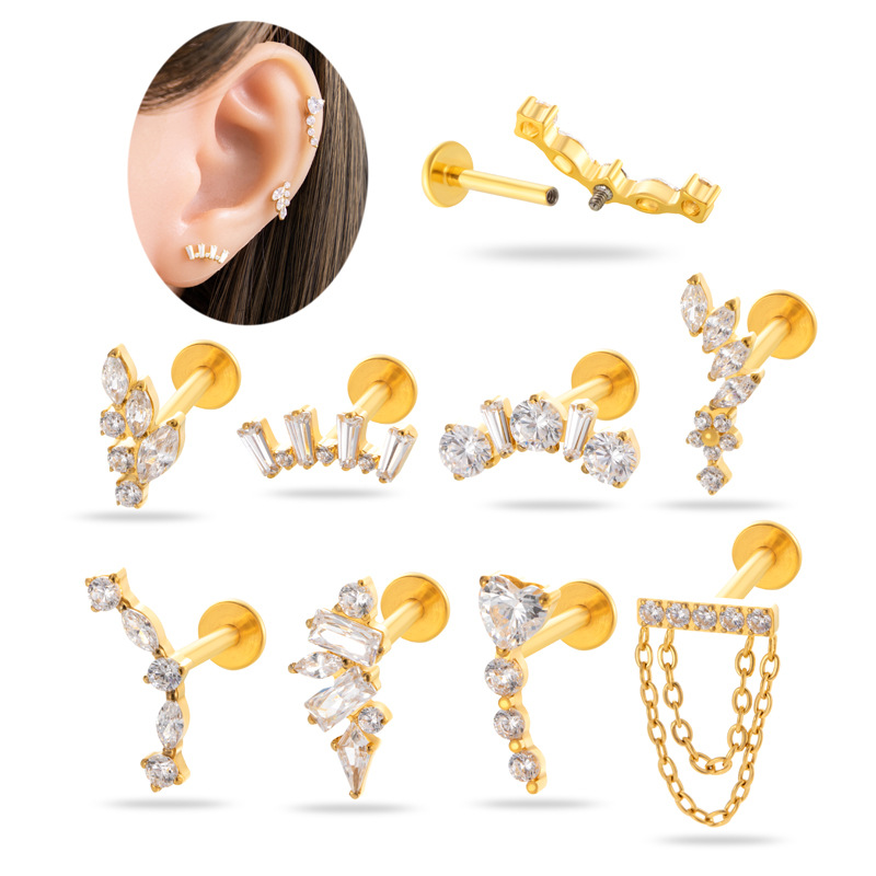 1PC G23 Titanium Ear Stud Inte - مراجعة Body Jewelry Internally Threaded وسعره