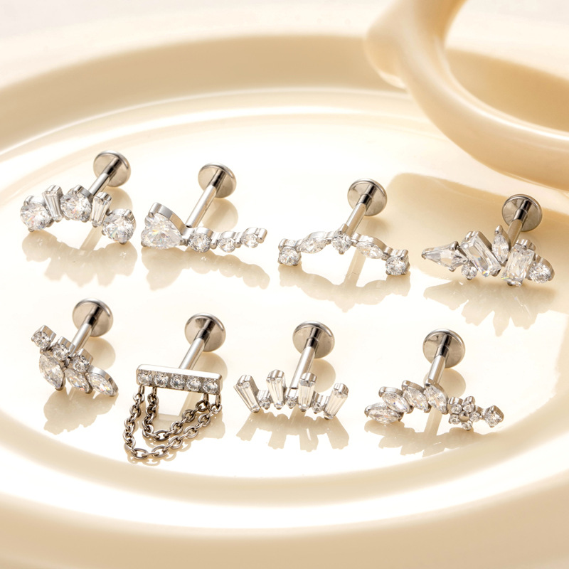 1PC G23 Titanium Ear Stud Inte - مراجعة Body Jewelry Internally Threaded وسعره
