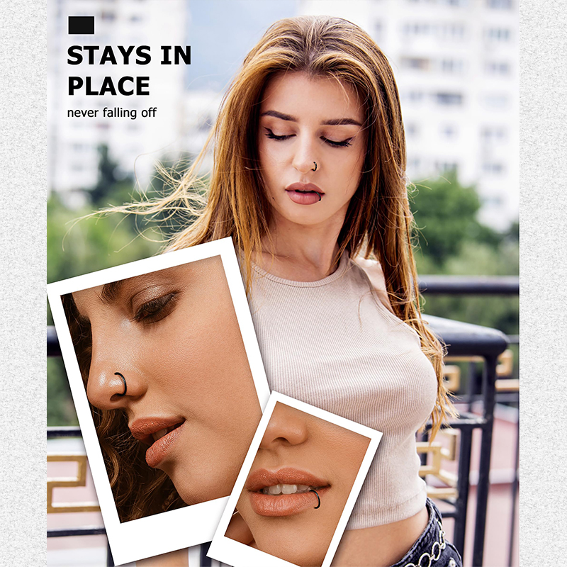 6pcs/lot Hypoallergenic Nose R - مراجعة Body Jewelry Hypoallergenic وسعره