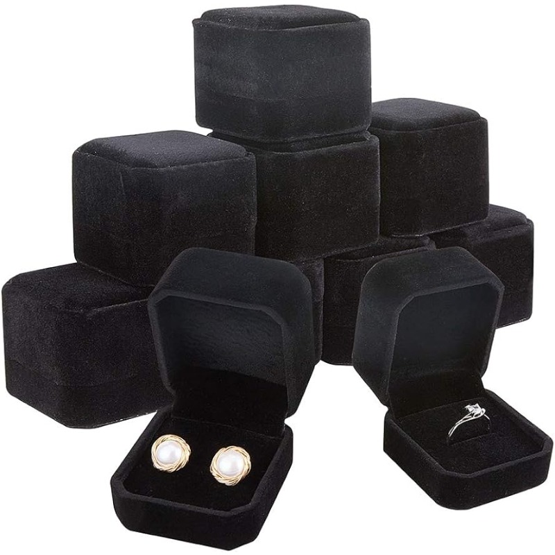 10 Pack Velvet Ring Box Earrin - مراجعة Body Jewelry Display وسعره