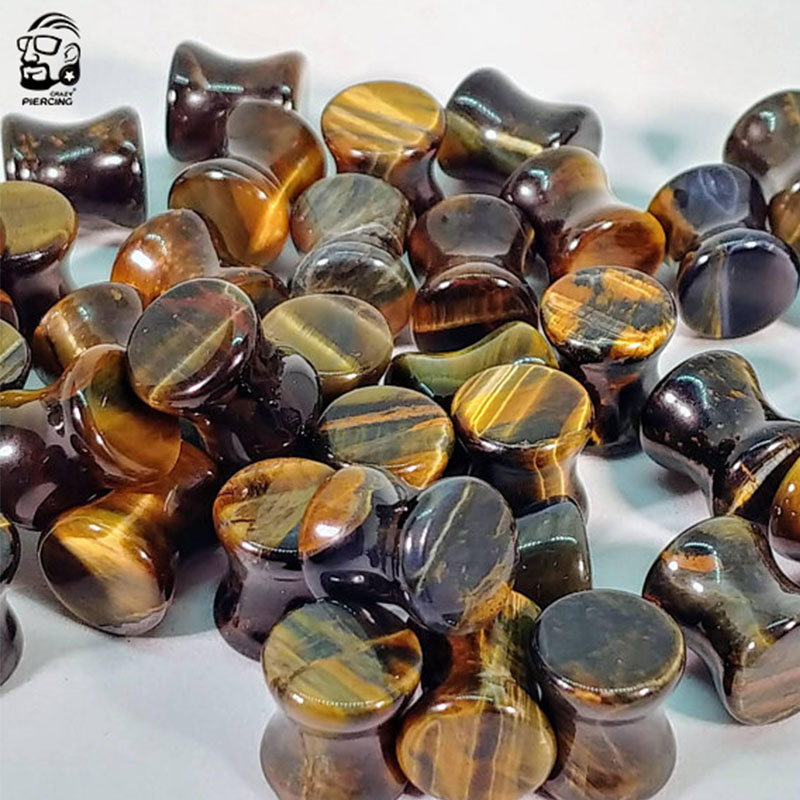 2pcs Yellow Tiger Eye Organic  - مراجعة Yellow Body Jewelry وسعره