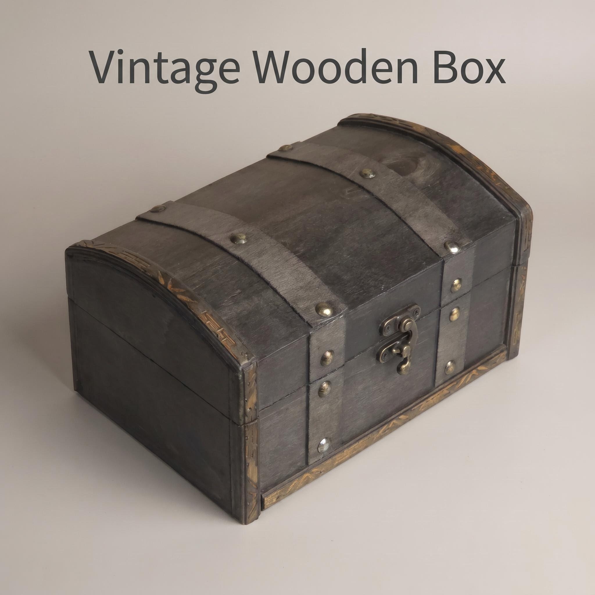 Vintage Wooden Box Treasure Ch - مراجعة Body Jewelry Display Case وسعره