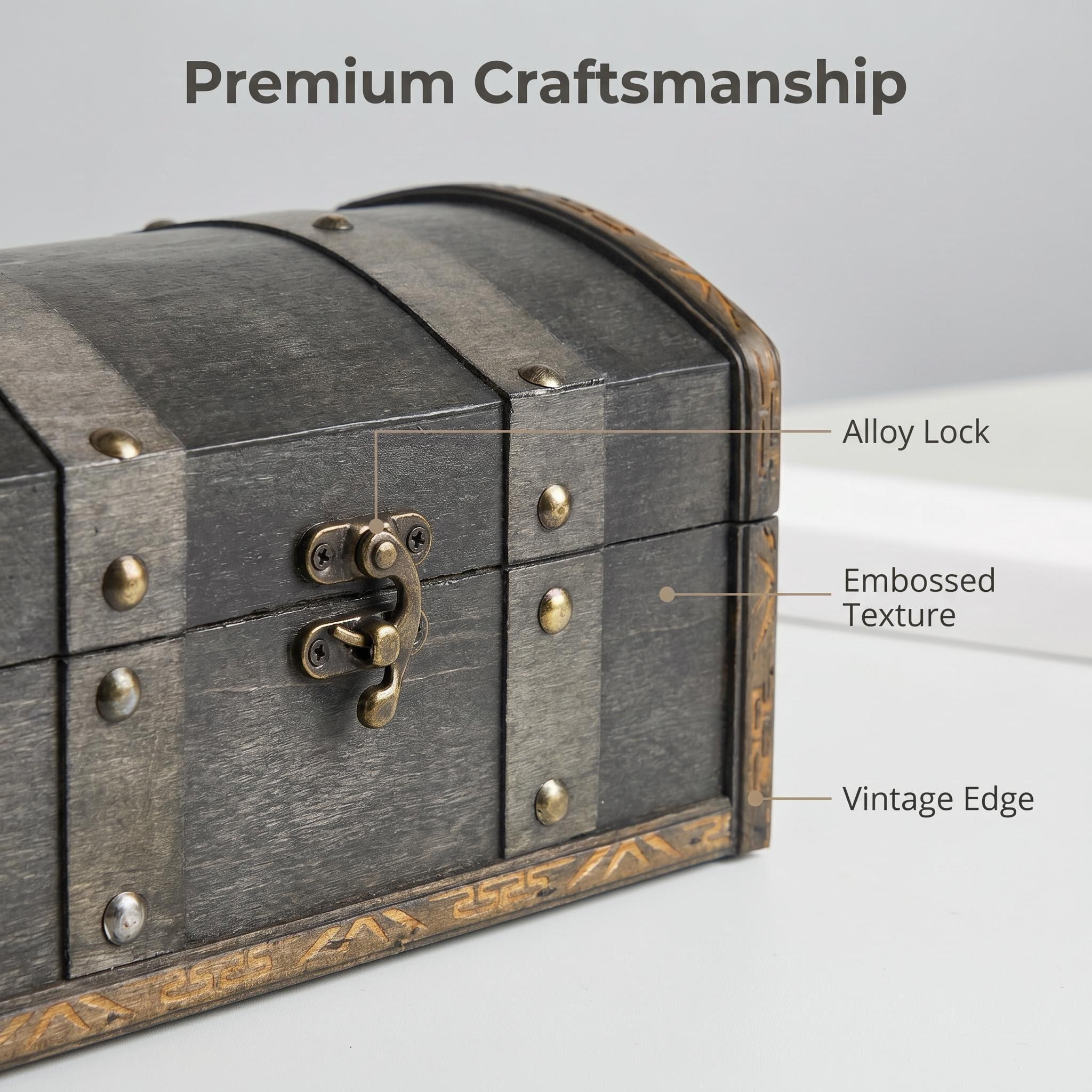 Vintage Wooden Box Treasure Ch - مراجعة Body Jewelry Display Case وسعره