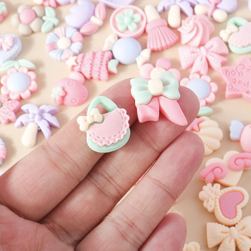 15pcs Mixed Resin Pink Color V - مراجعة Body Jewelry Flat Back وسعره
