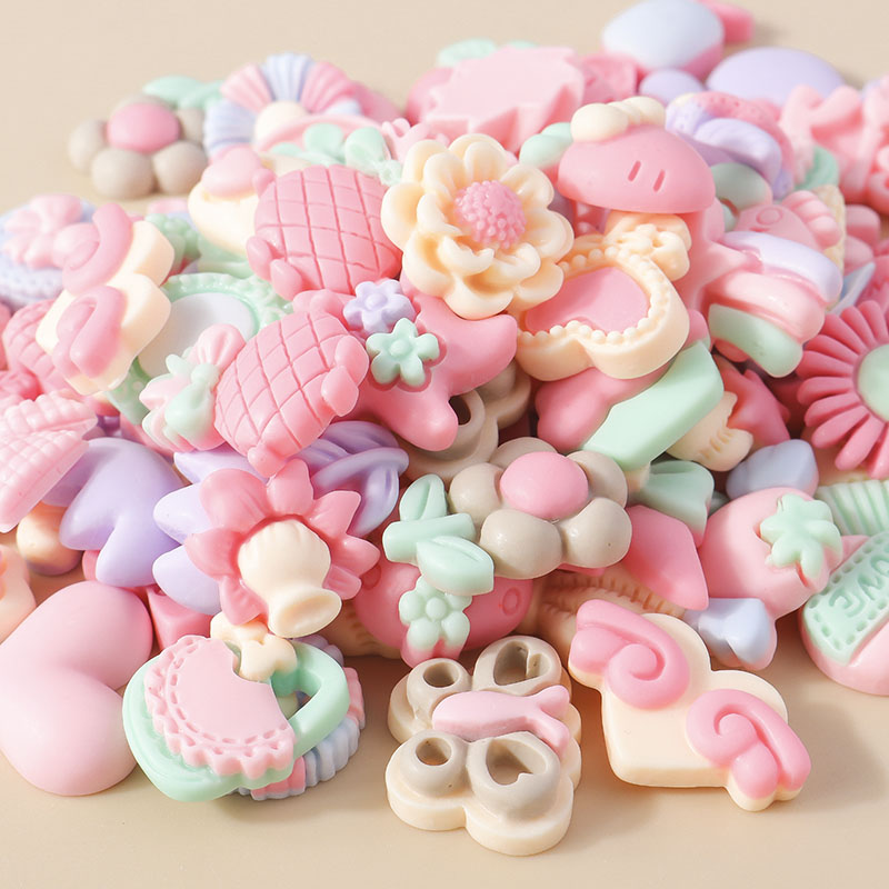 15pcs Mixed Resin Pink Color V - مراجعة Body Jewelry Flat Back وسعره