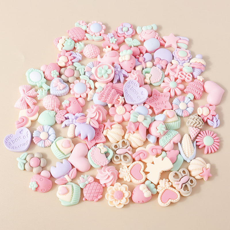 15pcs Mixed Resin Pink Color V - مراجعة Body Jewelry Flat Back وسعره