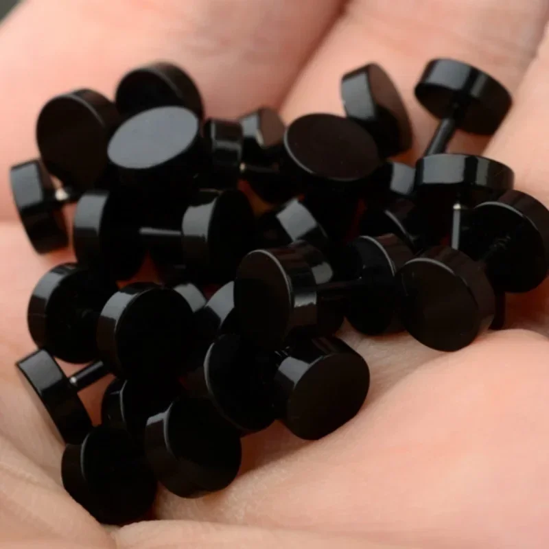 2 Pcs/1 SetBlack Stainless Ste - مراجعة Body Jewelry Ear Plugs وسعره