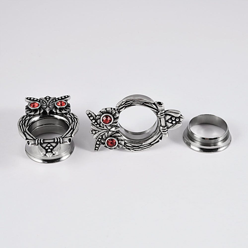 1PC Stainless Steel Owl Ear Ex - مراجعة Body Jewelry Internally Threaded وسعره