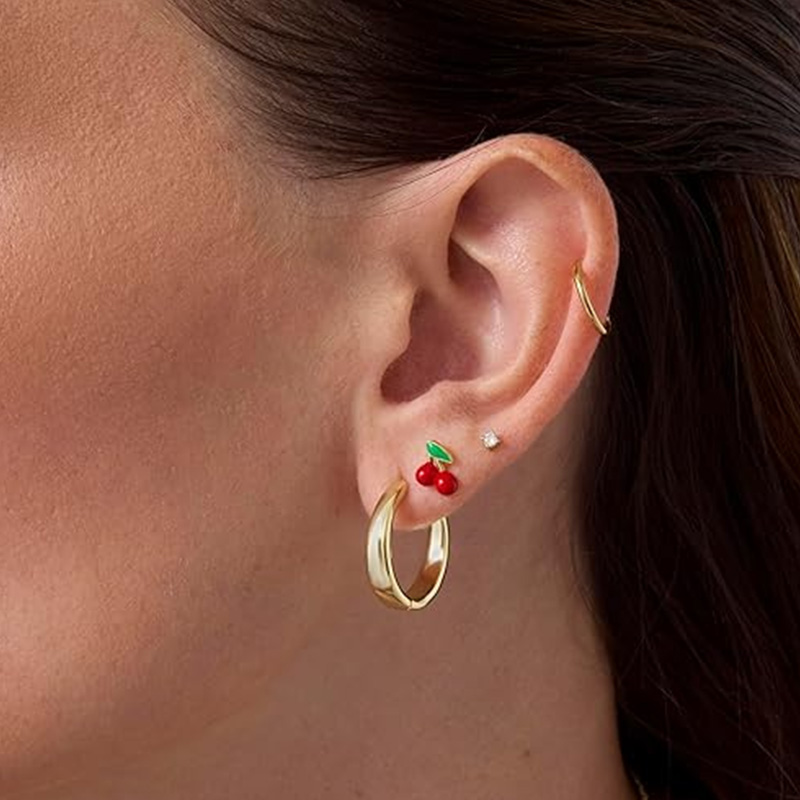 2pcs Cartilage Earrings Stud f - مراجعة Body Jewelry Flat Back وسعره