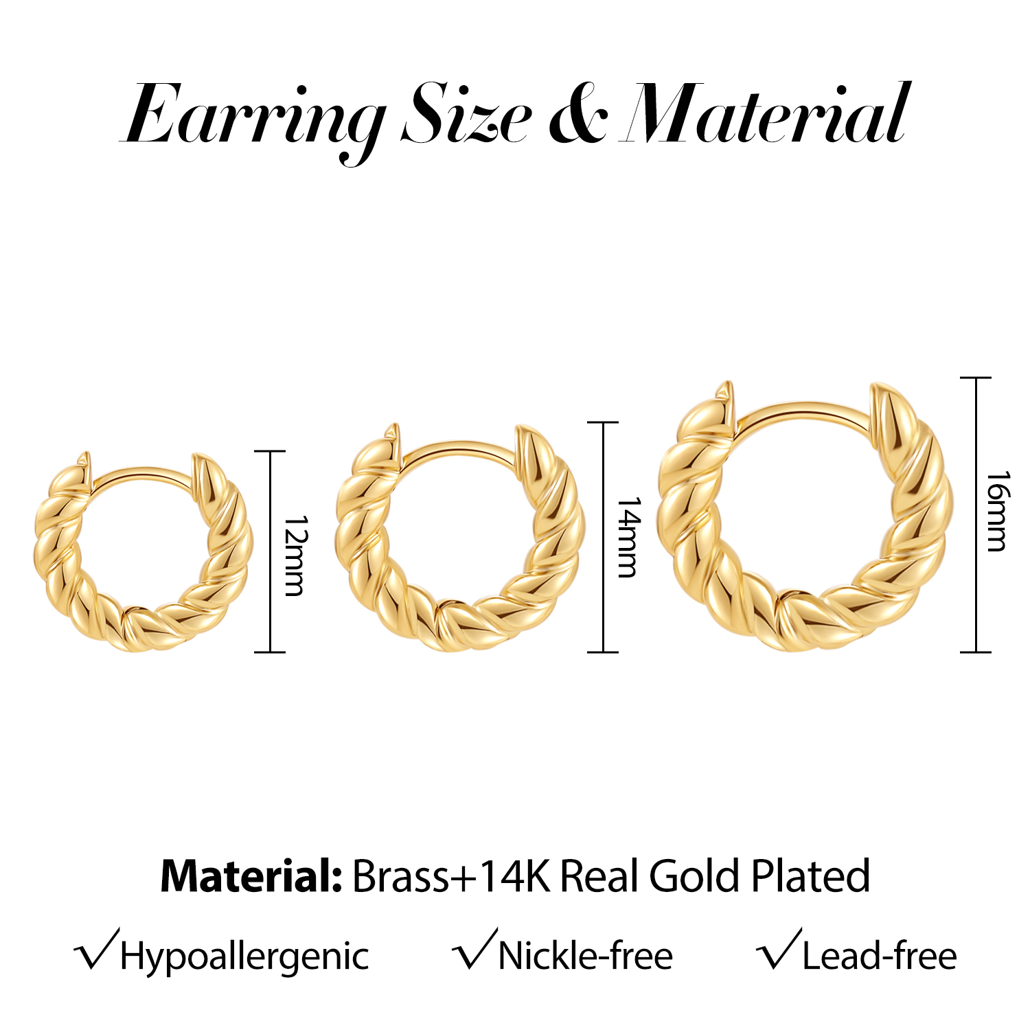 12/14/16mm Trendy Twisted Smal - مراجعة Conch Earring Hoop وسعره