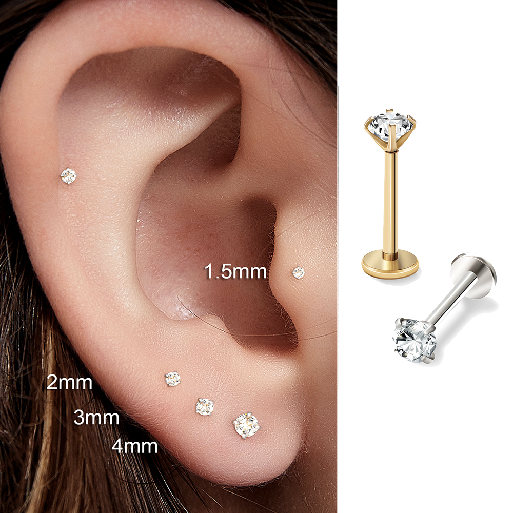 2/8PCS Stainless Steel Eearrin - مراجعة Tragus Flat Back وسعره