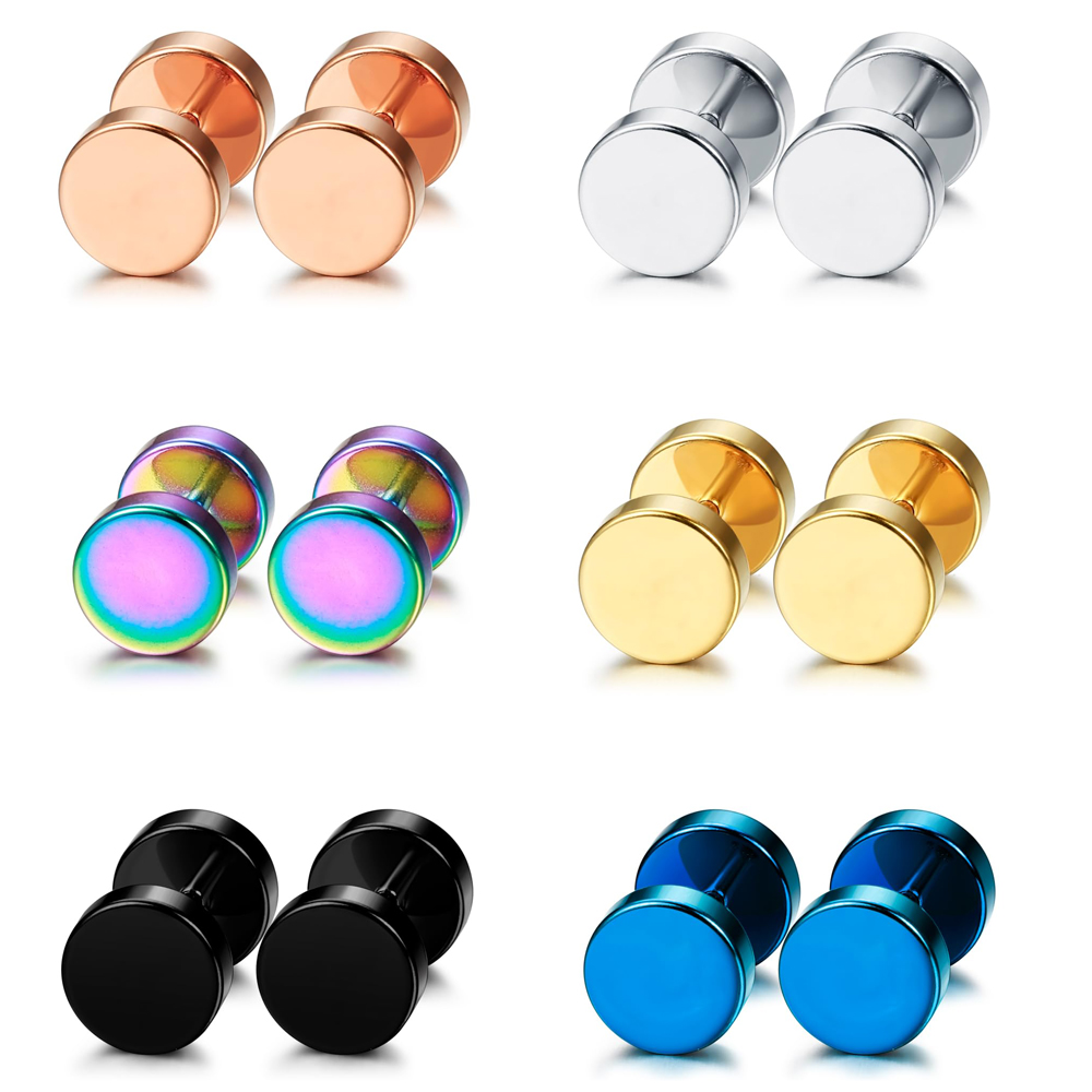 1 Pair/6 Pairs Stainless Steel - مراجعة Body Jewelry Ear Plugs وسعره