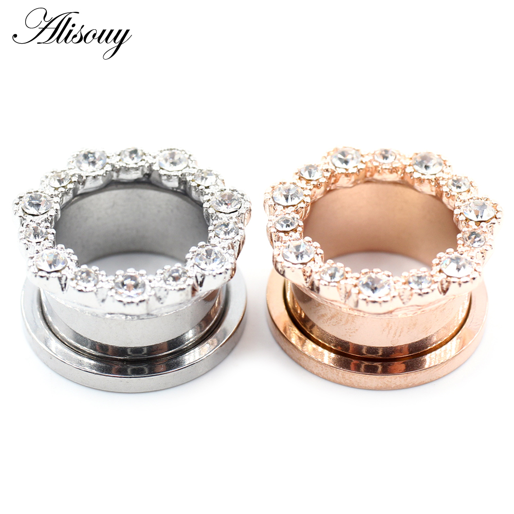 Alisouy 2pcs Stainless Steel F - مراجعة Body Jewelry Ear Plugs وسعره