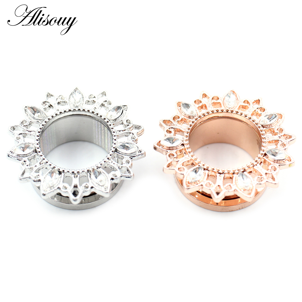 Alisouy 2pcs Stainless Steel F - مراجعة Body Jewelry Ear Plugs وسعره