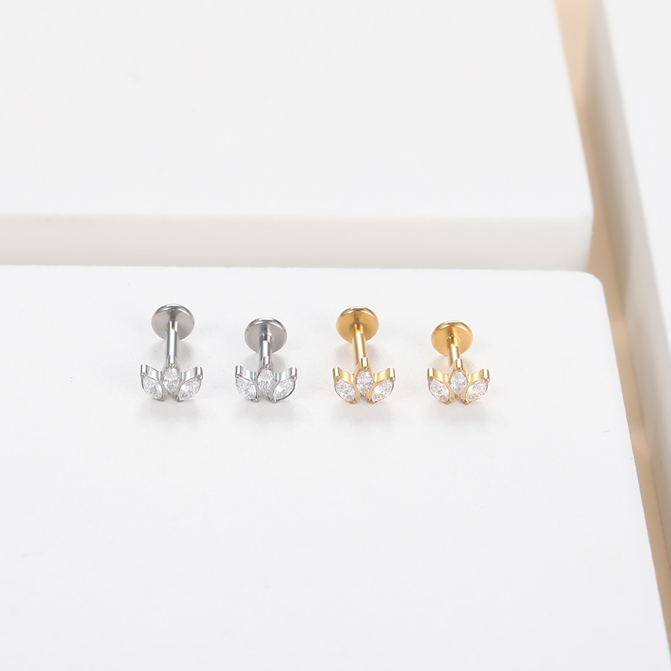 1pc Labret Piercing Titanium L - مراجعة Body Jewelry Internally Threaded وسعره
