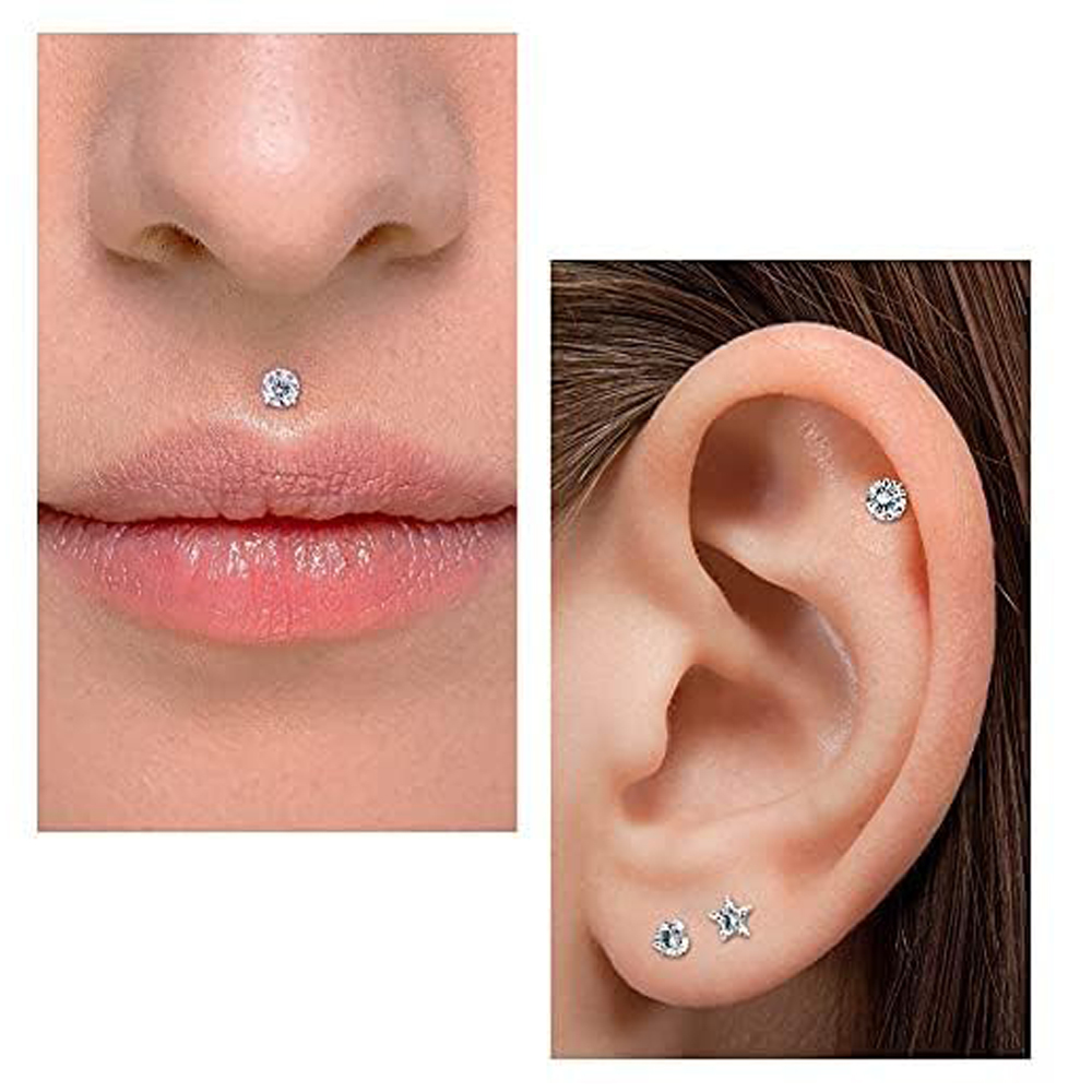16G Push In Threadless Flat Ba - مراجعة Body Jewelry Threadless وسعره