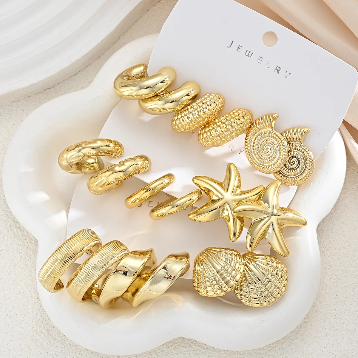 18 Pcs Vintage Gold Plated Oce - مراجعة Conch Earring Hoop وسعره