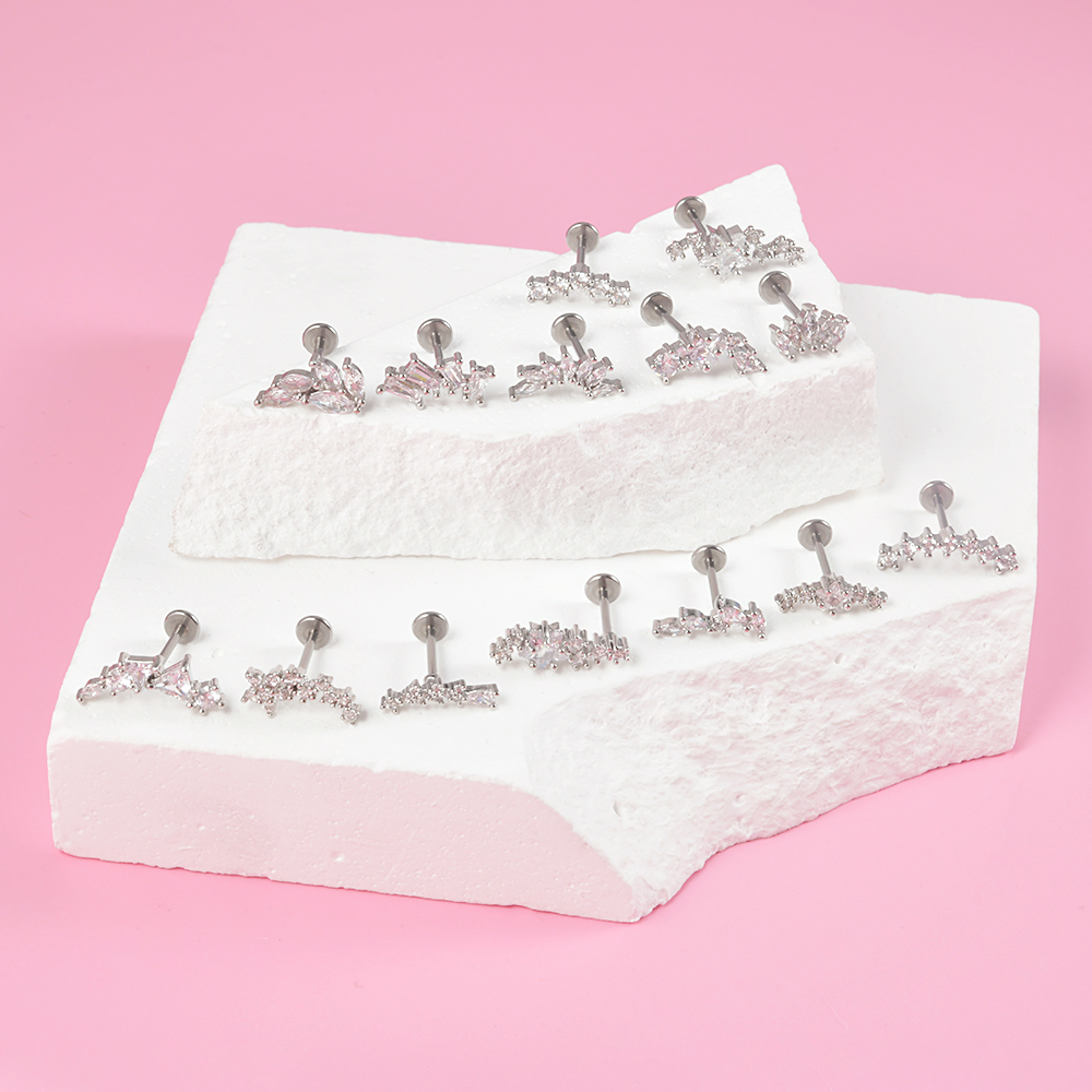1PC Surgical Steel Zircon Labr - مراجعة Body Jewelry Threadless وسعره