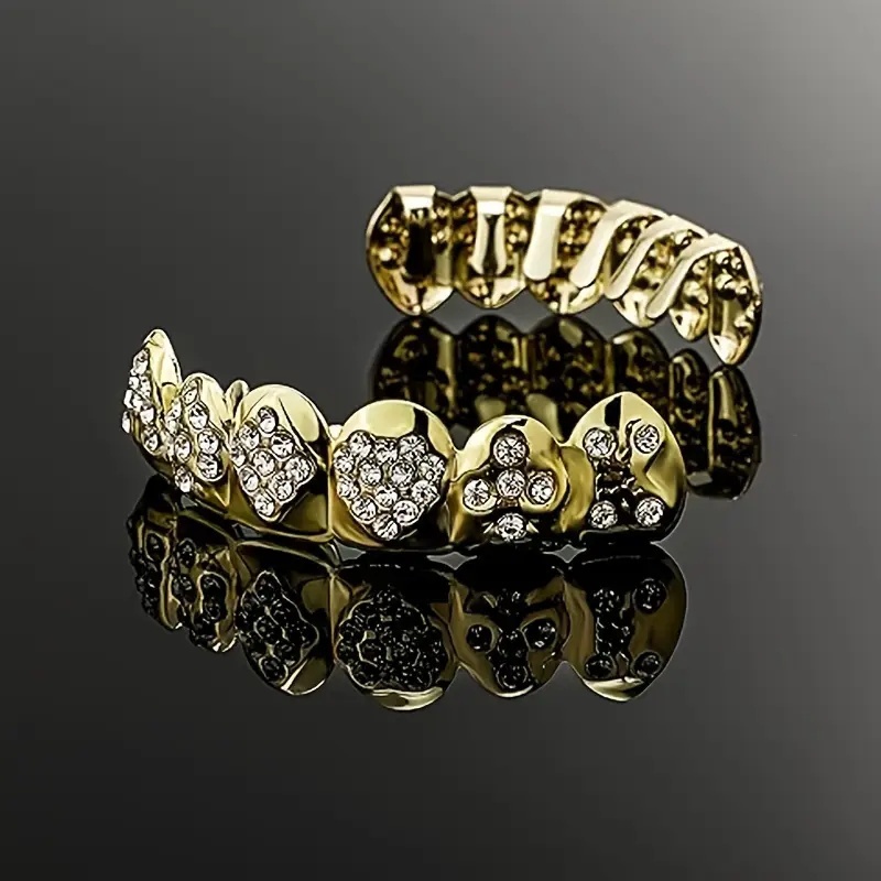 1 Set Of Golden Poker Braces - - مراجعة Body Jewelry Lot وسعره
