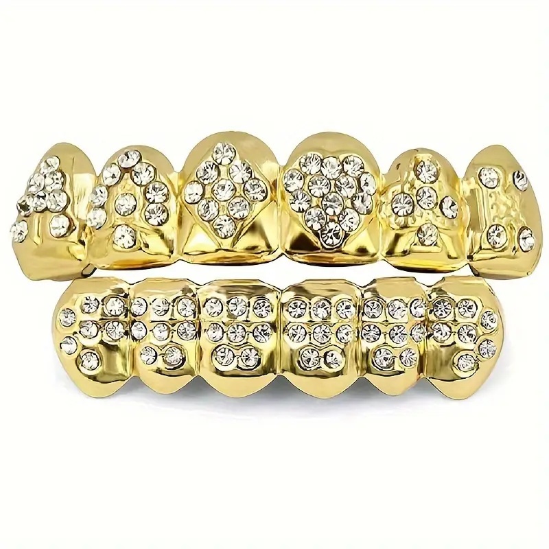 1 Set Of Golden Poker Braces - - مراجعة Body Jewelry Lot وسعره