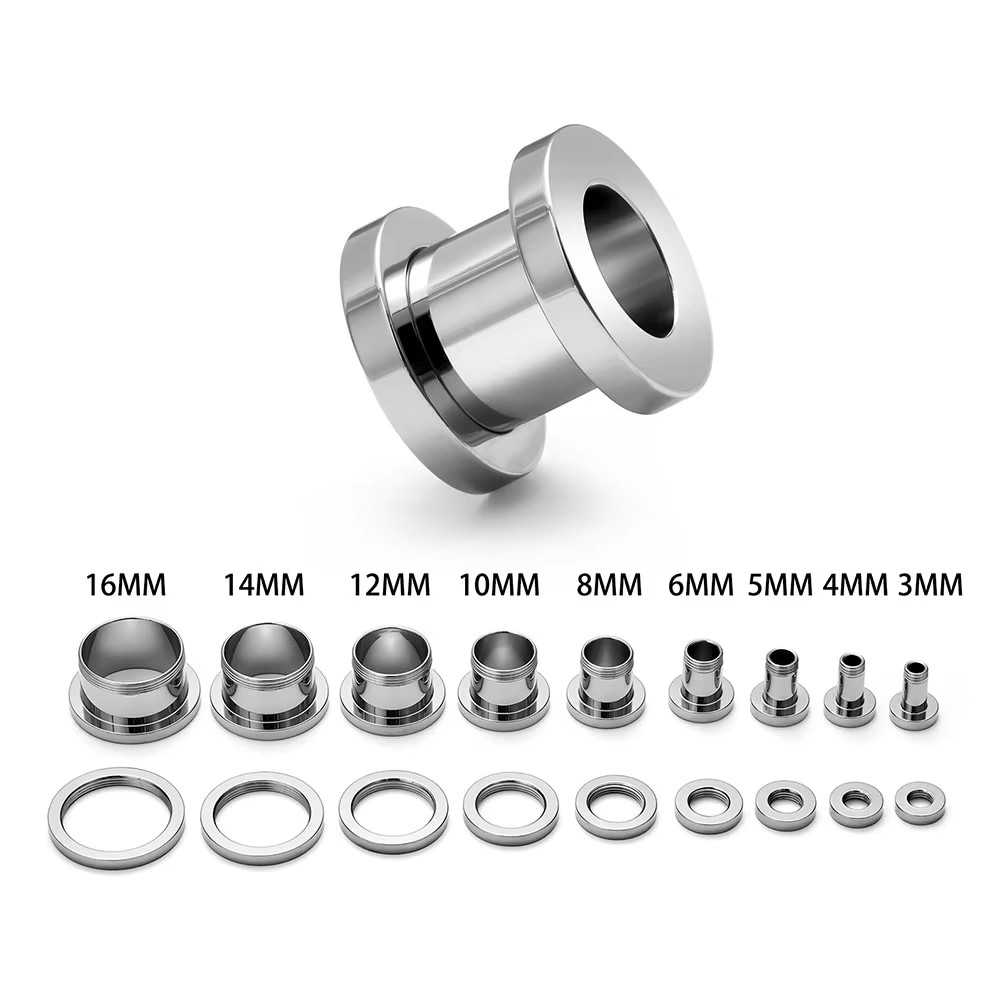 1PC Ear Tunnels Plugs Titanium - مراجعة Body Jewelry Ear Plugs وسعره