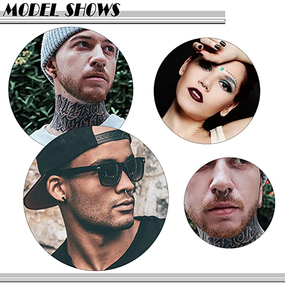 Large Septum Rings 14G 12G 8G  - مراجعة Body Jewelry Ear Plugs وسعره